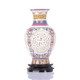 景德镇陶瓷器手工薄胎镂空青花瓶摆设工艺品象牙，摆件家居饰品