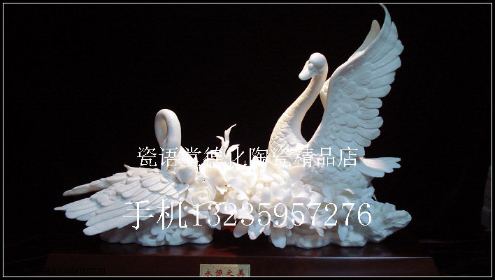 瓷语堂德化陶瓷工艺品瓷雕刻艺术品白瓷器瓷花摆设永恒之美周秀燕