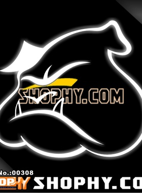 汽车踏板车贴纸3M反光贴00308猪PIG