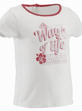 迪卡侬正品DOMYOS婴儿幼儿宝宝健身运动装纯棉短袖T恤39￥白色