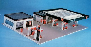 777纸模型 包邮！加油站模型 建筑模型 场景模型