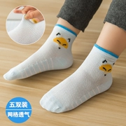 Trẻ em vớ cotton mùa xuân và mùa hè bé trai trong ống bé trai mùa hè mỏng căng phim hoạt hình trẻ em lớn trẻ em lưới vớ - Vớ