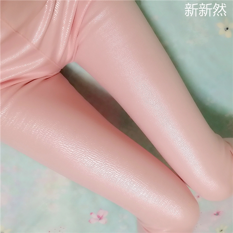 2018新款蛇皮蛇纹打底裤加绒外穿黑白粉色仿PU皮裤加厚长裤女秋冬