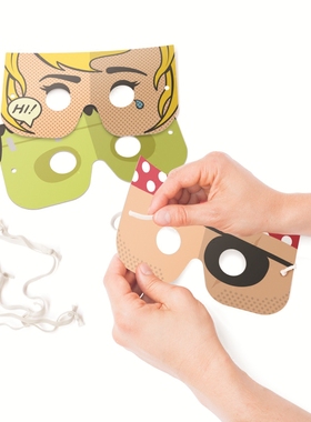 英国Luckies 纸面具 Book of Mask 撕下即用 舞会半脸派对30个装