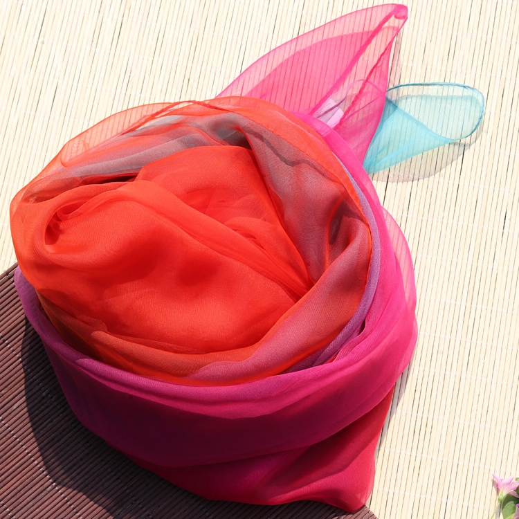夏季女士长款超薄冰丝渐变色丝巾 空调披肩围巾海边防晒沙滩巾