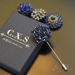 精品闪胸针男装高档饰品水钻西服插针新郎结婚宴会司仪主持人配饰
