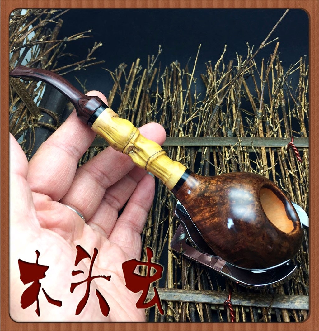 精品纯手工进口石楠木烟斗烟嘴罗汉竹烟杆来图高端定制烟具木头虫