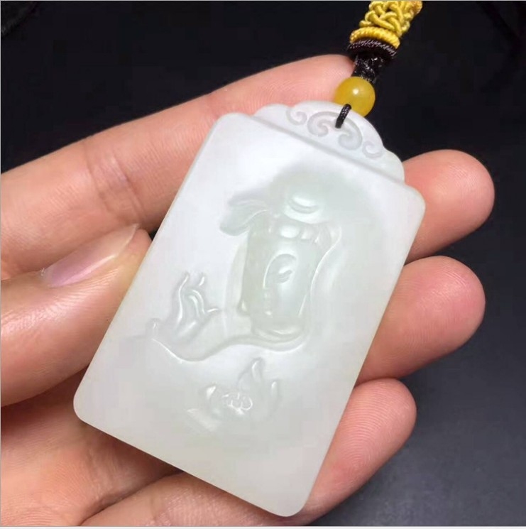 和田玉纯手工韩料观音挂件白玉观音玉石吊坠现货全新挂件吊坠