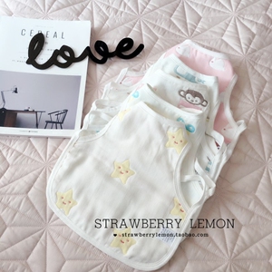 春夏新款 背心式婴幼儿口水巾 宝宝卡通小围嘴棉纱布吸水按扣围兜