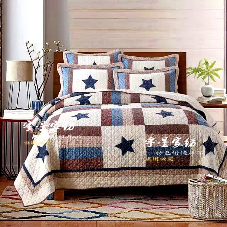 高端超质感纯棉水洗绗缝被绗缝床盖贴布绣花空调被夏凉被