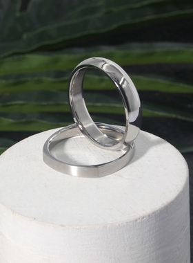 原创潮牌简单空白光面钛钢素素