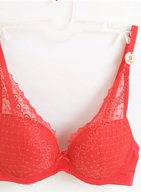 110 泰国sabina正品内衣上薄下厚杯舒适文胸 固定蕾丝肩带 西瓜红