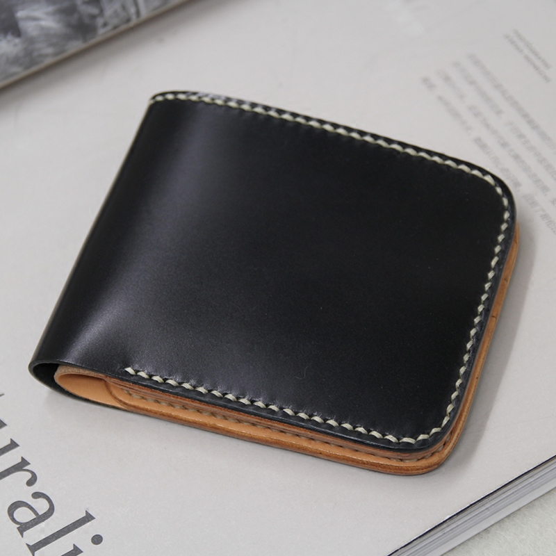 慢工复古短款圆角8卡位新喜马臀皮钱包纯手工缝制简约原创质感