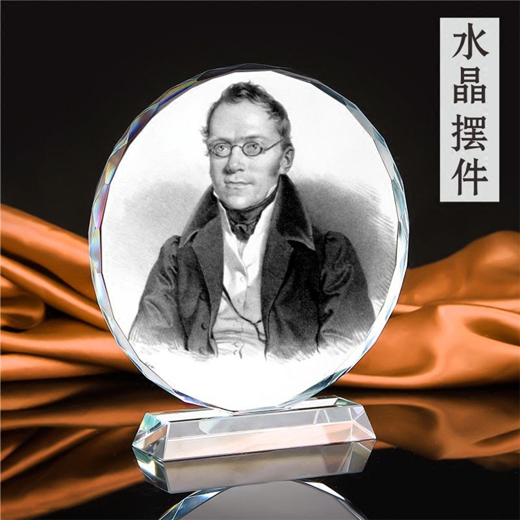 世界十大音乐家卡尔车尔尼画像水晶摆件纯手工艺品钢琴周边纪念品