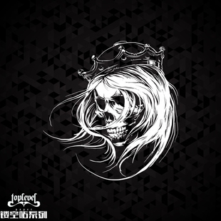 TLP镂空车贴 艺术贴纸汽车车门贴 骷髅王皇冠王冠朋克摇滚哥特风格