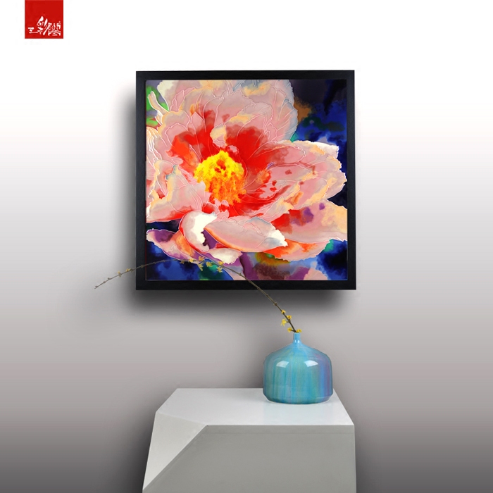 三彩艺郭爱和创意设计作品壁画绽放装饰画客厅现代简约沙发背景墙