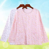 妈妈上衣 春夏秋衣空调衫 开身对襟薄款 宽松女开衫 纯棉中老年长袖