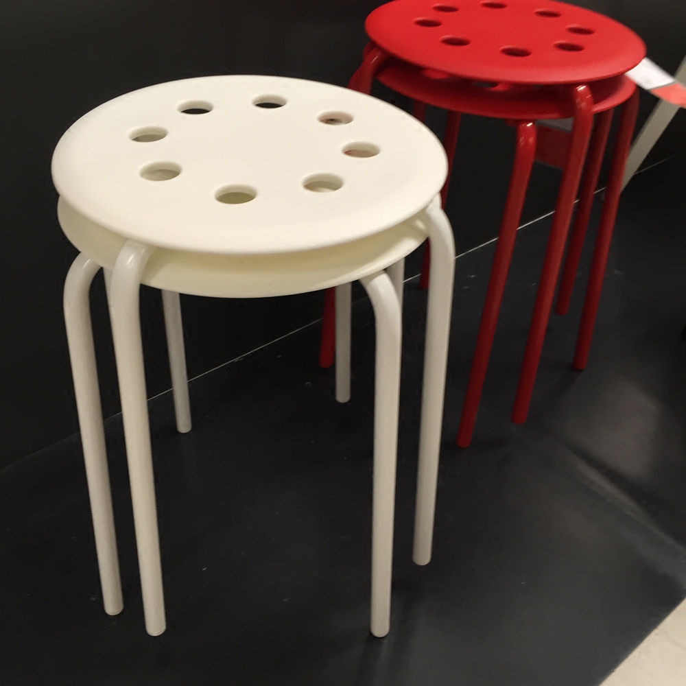 ikea宜家 钢凳子圆凳子餐椅凳  化妆凳 高凳创意家用板凳餐桌凳