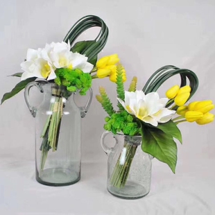 地中海别墅样板房 酒店会所 家居 软装郁金香仿真花 惠兰花艺摆件