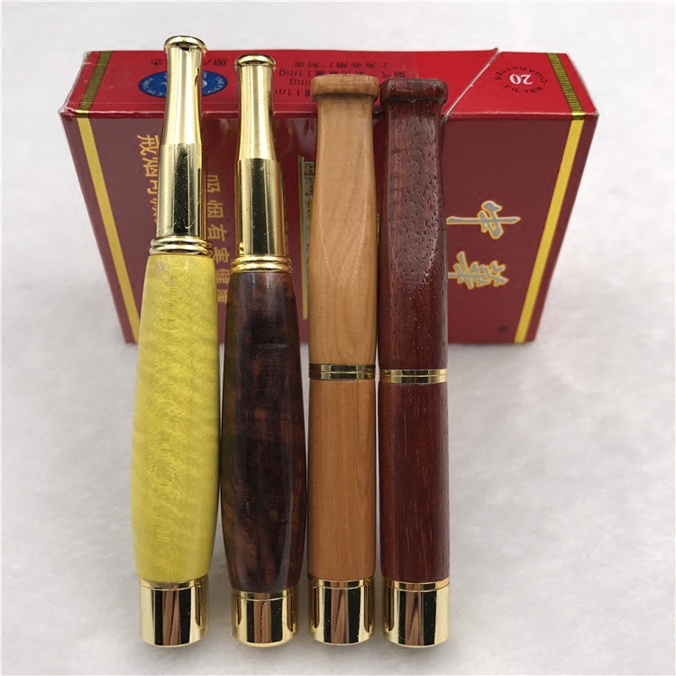 天然实木烟嘴红檀红豆杉花梨木质烟嘴过滤器可清洗男女款粗细烟具