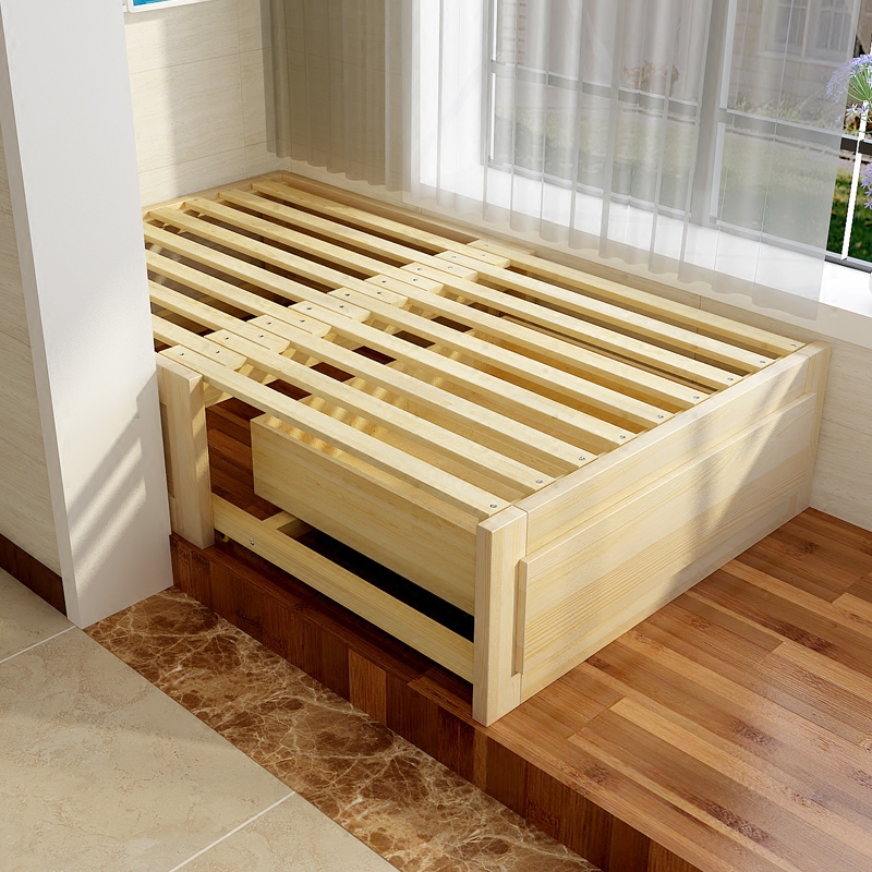 新款环保实木沙发床多功能阳台床折叠小居室伸缩榻榻米抽拉伸缩抽