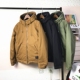 冬季 帆布风衣连帽棉服潮男加厚棉服 三色简约纯色棉衣男百搭经典