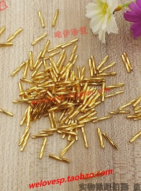 金黄色玻璃管珠米珠细棒珠 DIY秀禾新娘服裙服装辅料饰品配件材料