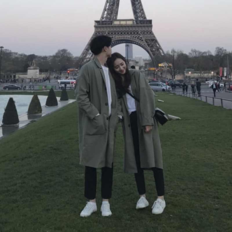 2020春秋裝寬松軍綠色薄款長情侶裝外套男女風衣工裝街頭學生班服在類目 女裝/女士精品, 風衣中 - 來自Buy2taobao.com提供專業的淘寶代購服務