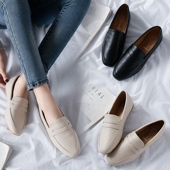 韩版 单鞋 百搭复古平底豆豆鞋 2026春夏新款 一脚蹬乐福鞋 女瓢鞋 女鞋