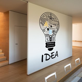 IDEA灯泡公司办公室工作室灵感激发励志墙贴学校创意宿舍装饰贴纸