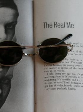 美国古着老式圆形防紫外线太阳镜