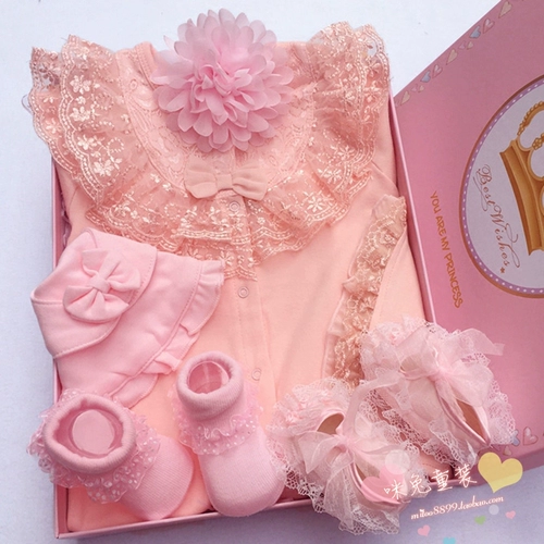 Летняя детская подарочная коробка для девочек, хлопковый белый наряд маленькой принцессы, комплект