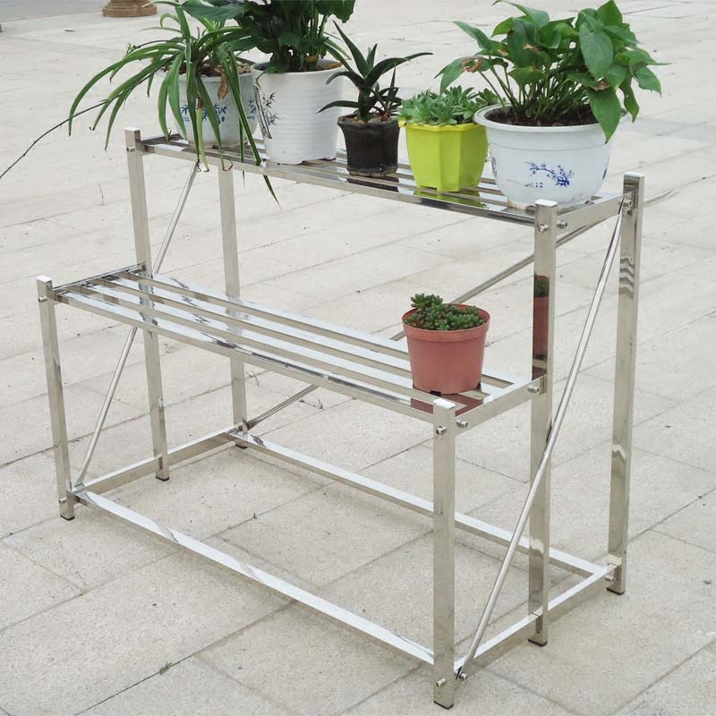 不锈钢花架多层架 阳台户外简约现代落地花架子阶梯多肉花盆架子