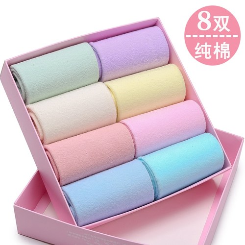 袜子女中筒袜纯棉秋冬款韩版日系百搭白黑色全棉厚纯色冬季女士袜