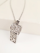 Good Japanese and Korean long necklace alloy jewelry rhinestone whistle whistle simple and versatile necklace bag-mail