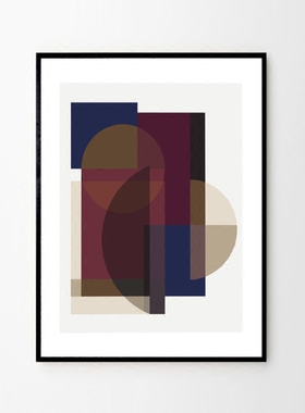 liveart 进口丹麦mogensen lopez 抽象Blue Squares 原版装饰画