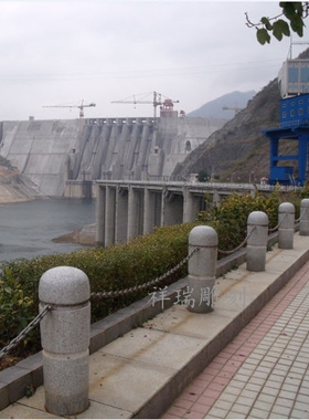 园林石桥护栏门口路障风水球