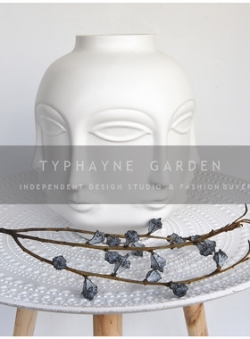 TG 出口美国设计师款缪斯多面人头造型花瓶 样板房白艺术花器摆件