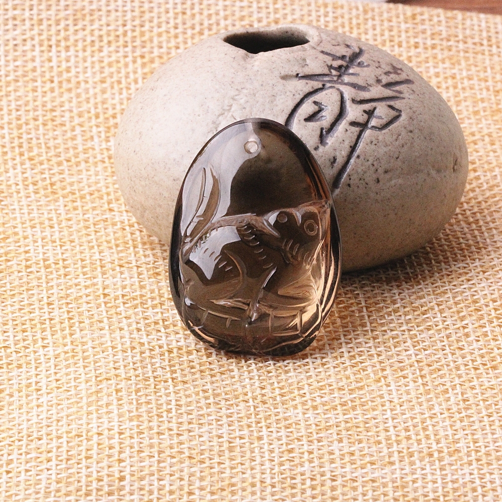 茶水晶挂件生肖鼠男女款吊坠
