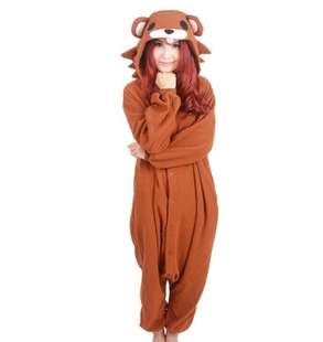 秋冬卡通情侣动物连体睡衣男女呆呆熊加厚家居服 onesie kigurumi