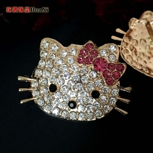 水晶kitty猫鞋花可爱卡通凯蒂猫水钻鞋扣童鞋豆豆鞋专用鞋饰