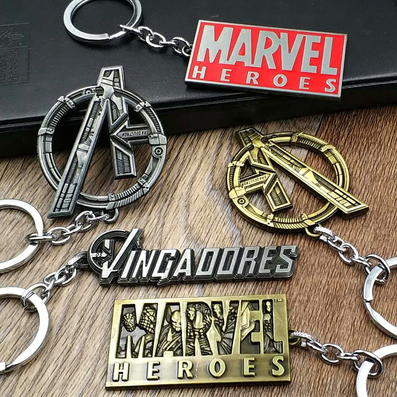 复仇者联盟钥匙扣标志logo字母a标牌立体创意合金钥匙扣圈链挂件
