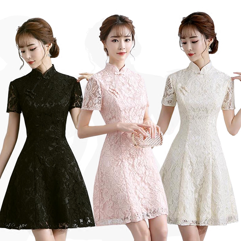 复古风礼仪学生毕业年会旗袍裙