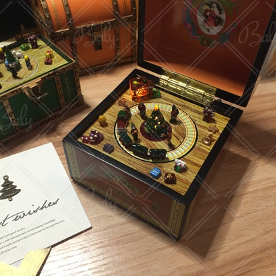 美国木质雪人圣诞节日礼物八音盒