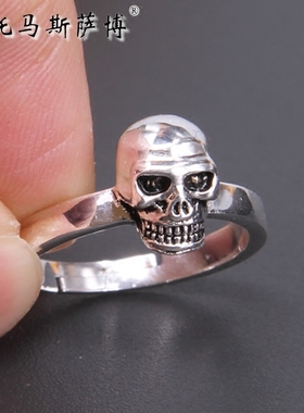 托马斯萨博骷髅头时尚个性风戒指