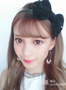 2020新款敏感牌梨花天鹅绒萝莉黑色简约立体丝绒大蝴蝶结发箍包邮