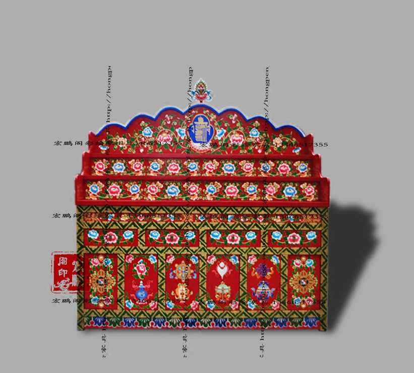 藏式彩绘佛龛观音供桌佛柜八宝吉祥供台财神贡台供桌实木仿古家具