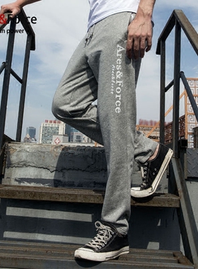 Ares＆Force特大码秋装新款运动裤男加大码小脚裤男肥佬 松紧带卫