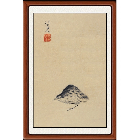 国画小品花鸟画装饰画客厅珂罗版复制清八大山人朱耷平安图赠装裱