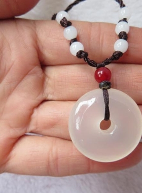 平安扣天然冰种吊坠玉项链